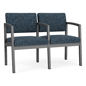 Lesro Industries Steel Waiting Reception 2 Seat Tandem Seating in Blue