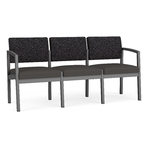 Lesro Industries Steel Waiting Reception 3 Seat Sofa Steel Frame in Blue