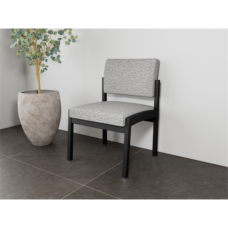 Lesro Industries Steel Waiting Reception Armless Guest Chair in Gray