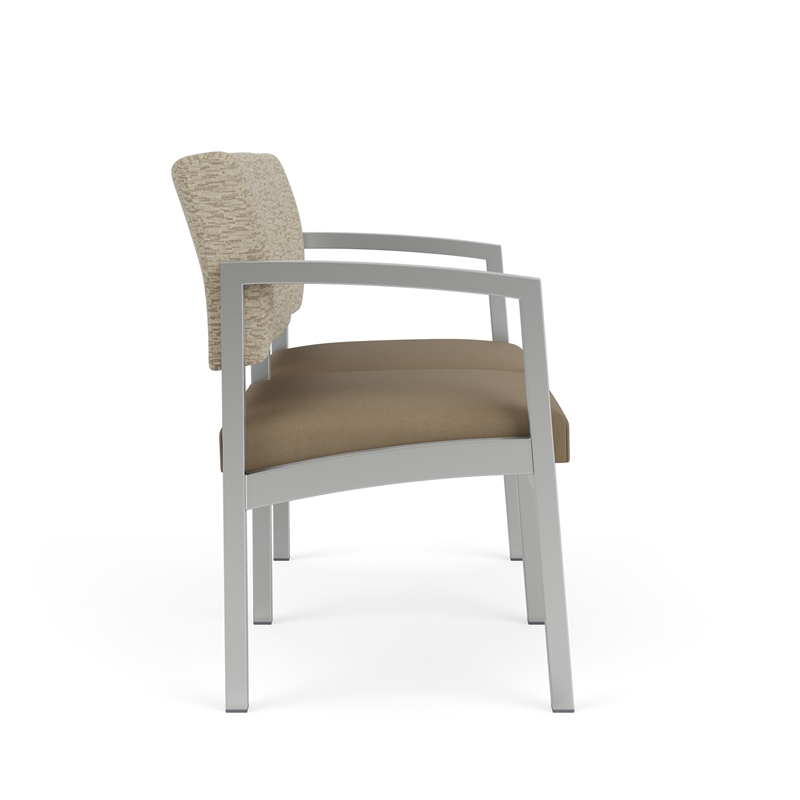 Lesro Industries Steel Waiting Reception 2 Seat Sofa Steel Frame in Brown