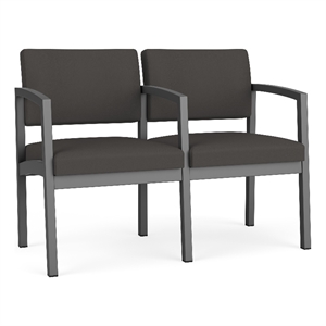 Lesro Industries Steel Waiting Reception 2 Seat Tandem Seating in Gray