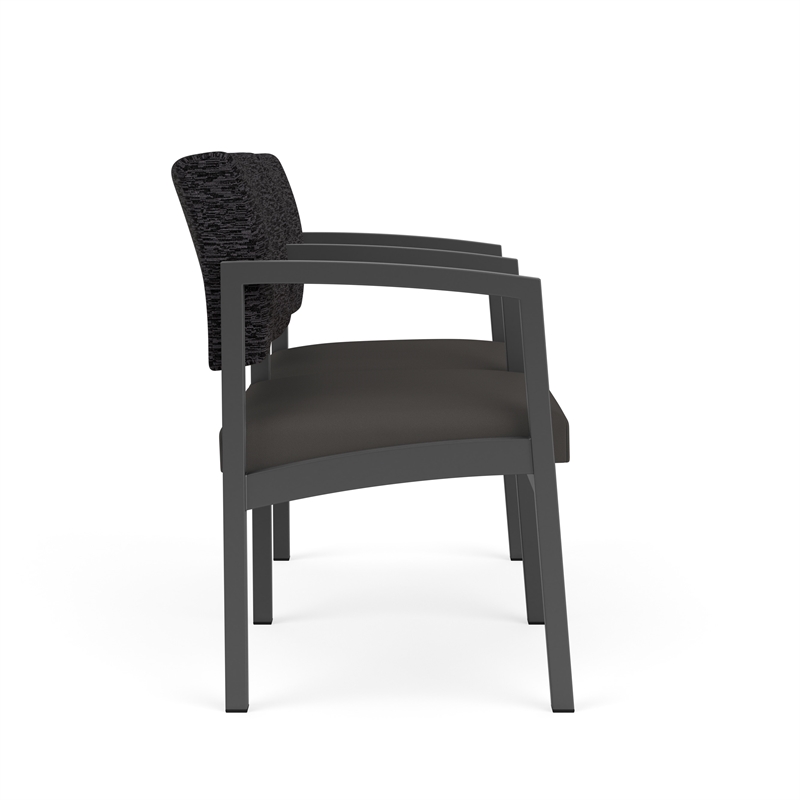 Lesro Industries Steel Waiting Reception 2 Seat Tandem Seating in Gray