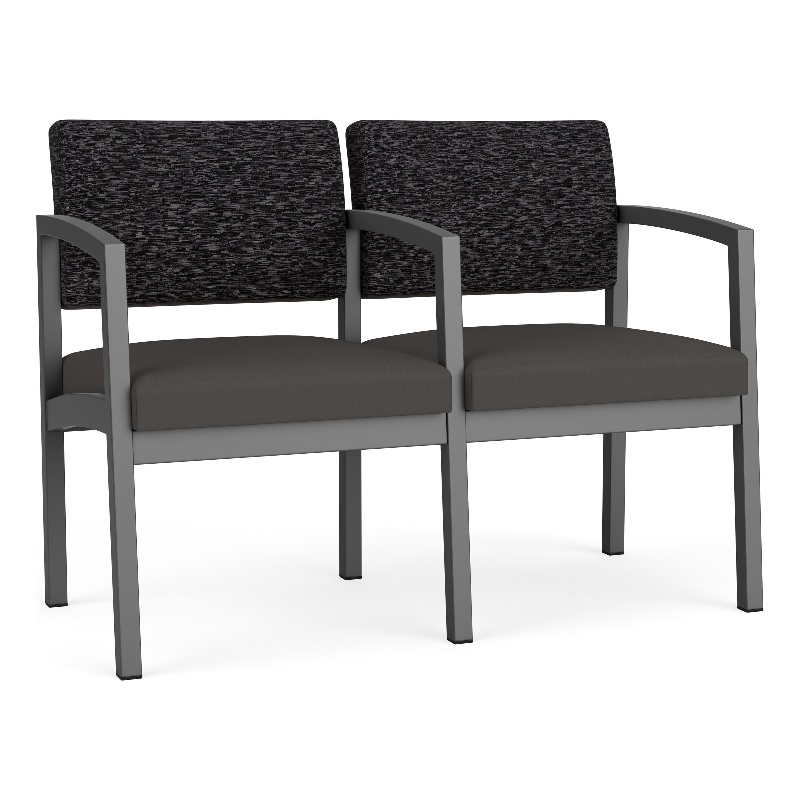 Lesro Industries Steel Waiting Reception 2 Seat Tandem Seating in Gray