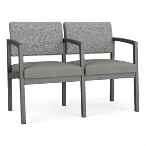 Lesro Industries Steel Waiting Reception 2 Seat Tandem Seating in Gray