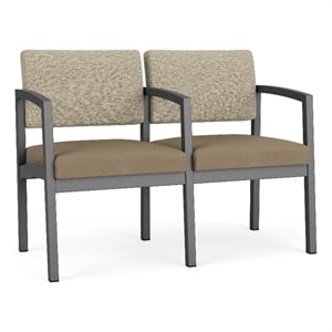 Lesro Industries Steel Waiting Reception 2 Seat Tandem Seating in Brown