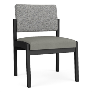 Lesro Industries Steel Waiting Reception Armless Guest Chair in Gray