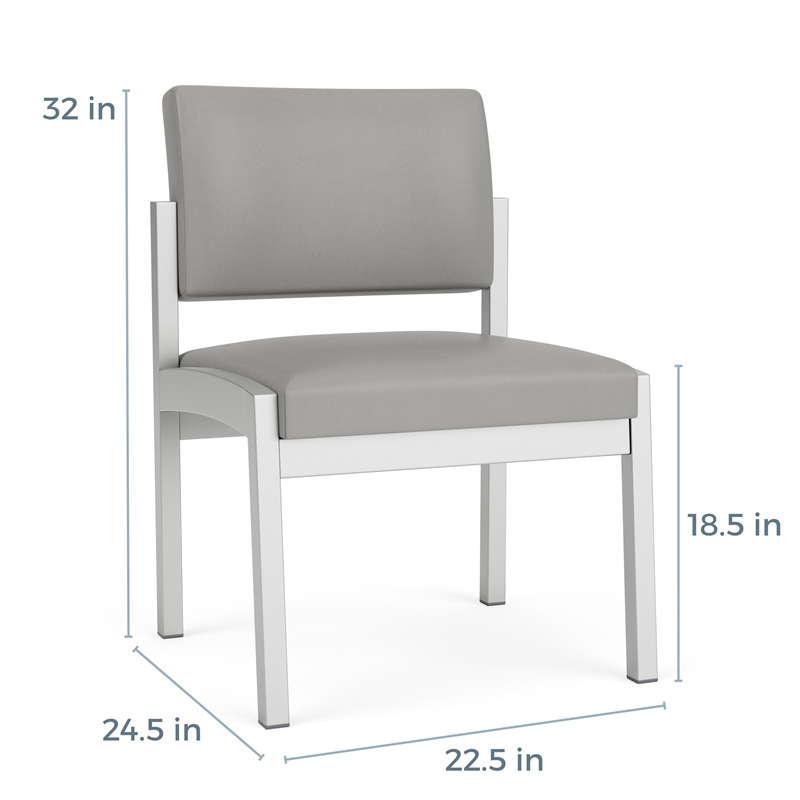 Lesro Industries Steel Waiting Reception Armless Guest Chair in Blue