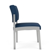 Lesro Industries Steel Waiting Reception Armless Guest Chair in Blue