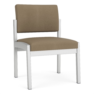Lesro Industries Steel Waiting Reception Armless Guest Chair in Brown