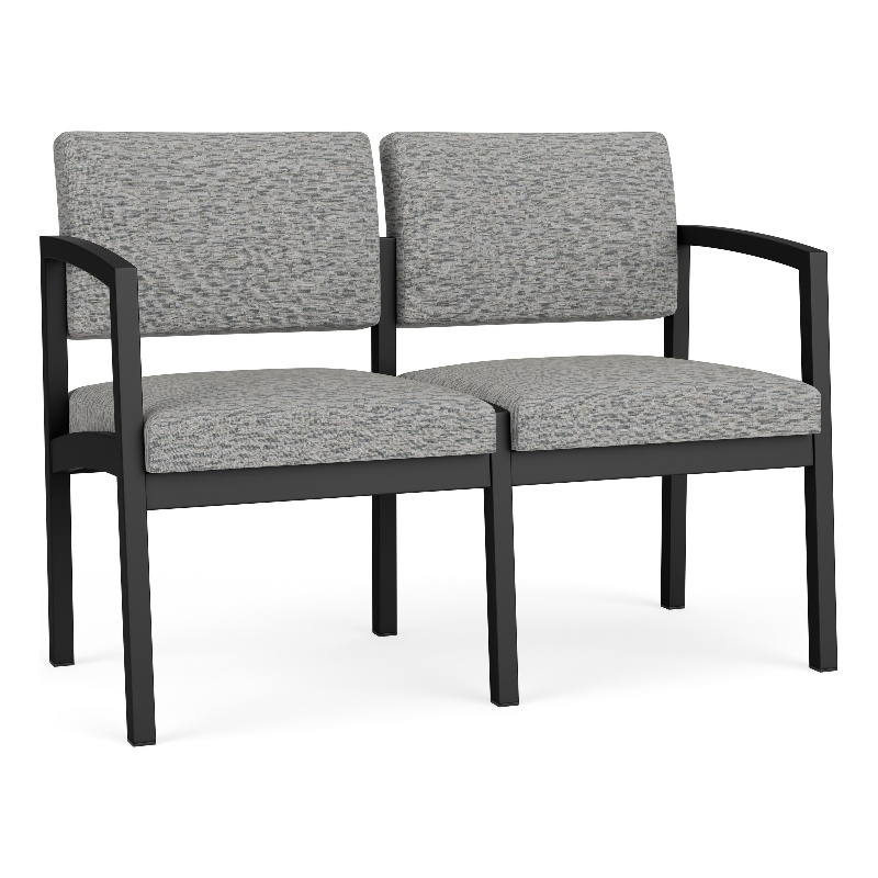 Lesro Industries Steel Waiting Reception 2 Seat Sofa Steel Frame in Gray