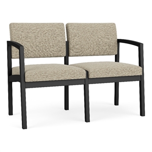 Lesro Industries Steel Waiting Reception 2 Seat Sofa Steel Frame in Brown