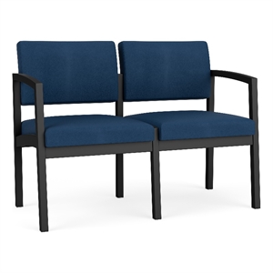 Lesro Industries Steel Waiting Reception 2 Seat Sofa Steel Frame in Blue