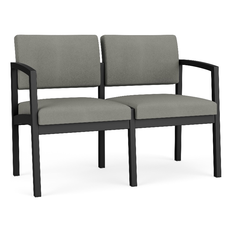 Lesro Industries Steel Waiting Reception 2 Seat Sofa Steel Frame in Gray