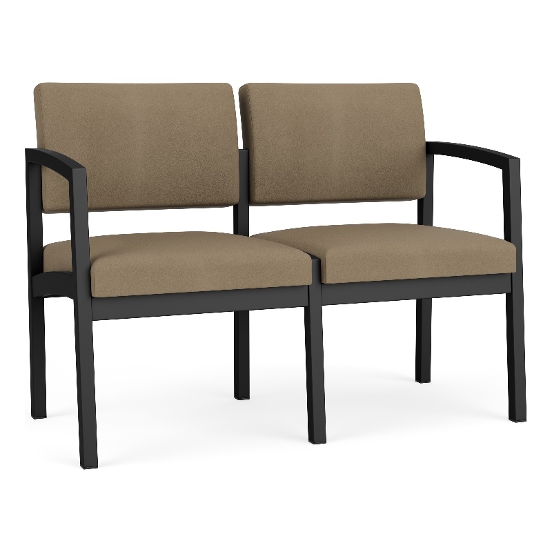 Lesro Industries Steel Waiting Reception 2 Seat Sofa Steel Frame in Gray