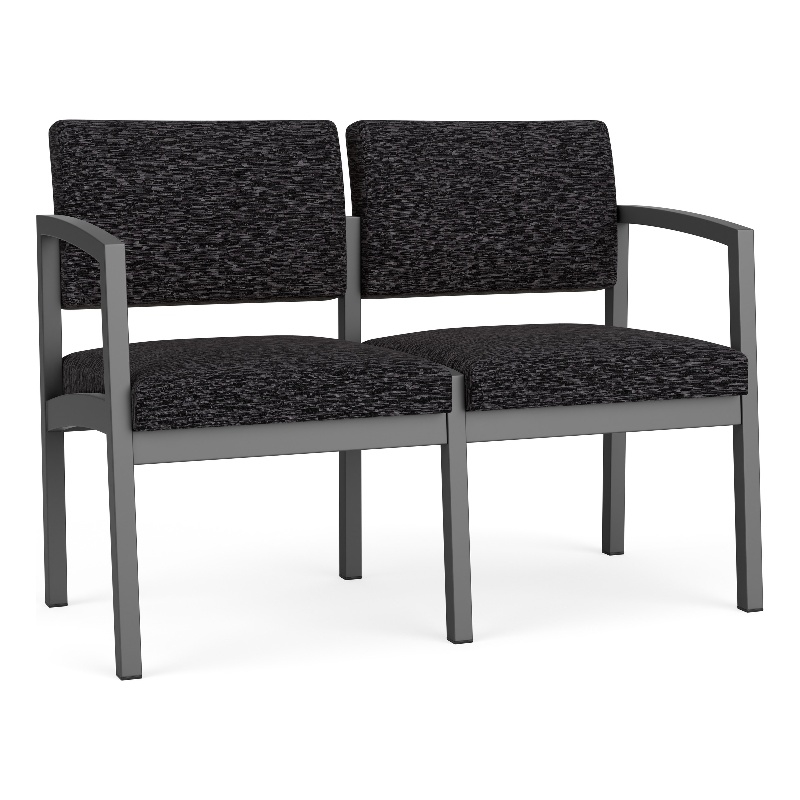 Lesro Industries Steel Waiting Reception 2 Seat Sofa Steel Frame in Blue