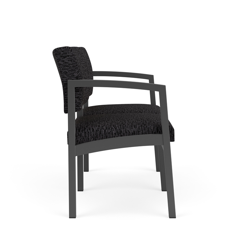 Lesro Industries Steel Waiting Reception 2 Seat Sofa Steel Frame in Black