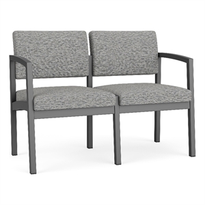 Lesro Industries Steel Waiting Reception 2 Seat Sofa Steel Frame in Gray