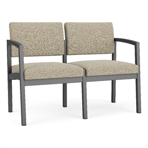 Lesro Industries Steel Waiting Reception 2 Seat Sofa Steel Frame in Gray