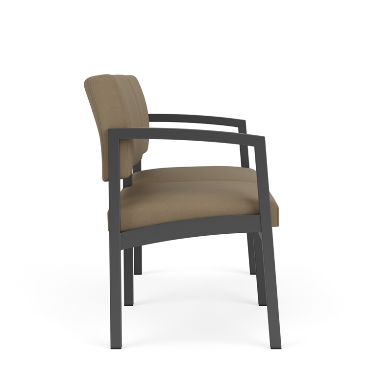 Lesro Industries Steel Waiting Reception 2 Seat Sofa Steel Frame in Brown