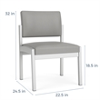 Lesro Industries Steel Waiting Reception Armless Guest Chair in Gray