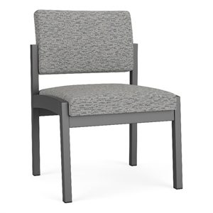 Lesro Industries Steel Waiting Reception Armless Guest Chair in Gray