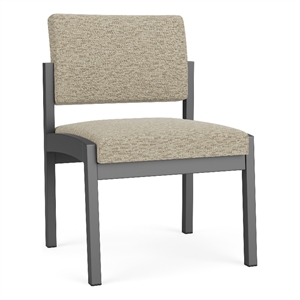 Lesro Industries Steel Waiting Reception Armless Guest Chair in Brown