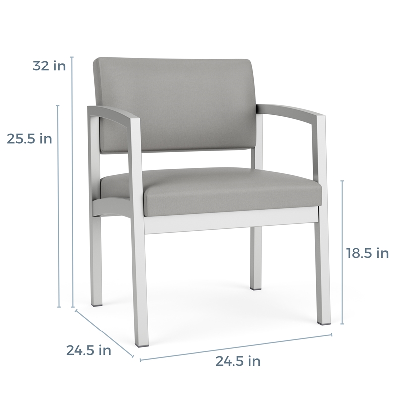 Lesro Industries Steel Waiting Reception Wide Guest Chair in Black