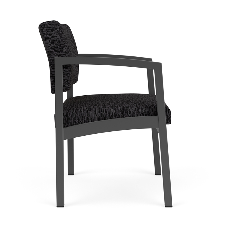 Lesro Industries Steel Waiting Reception Wide Guest Chair in Black