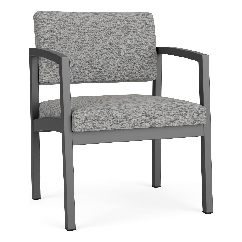 Lesro Industries Steel Waiting Reception Wide Guest Chair in Black