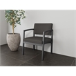 Lesro Industries Steel Waiting Reception Wide Guest Chair in Gray