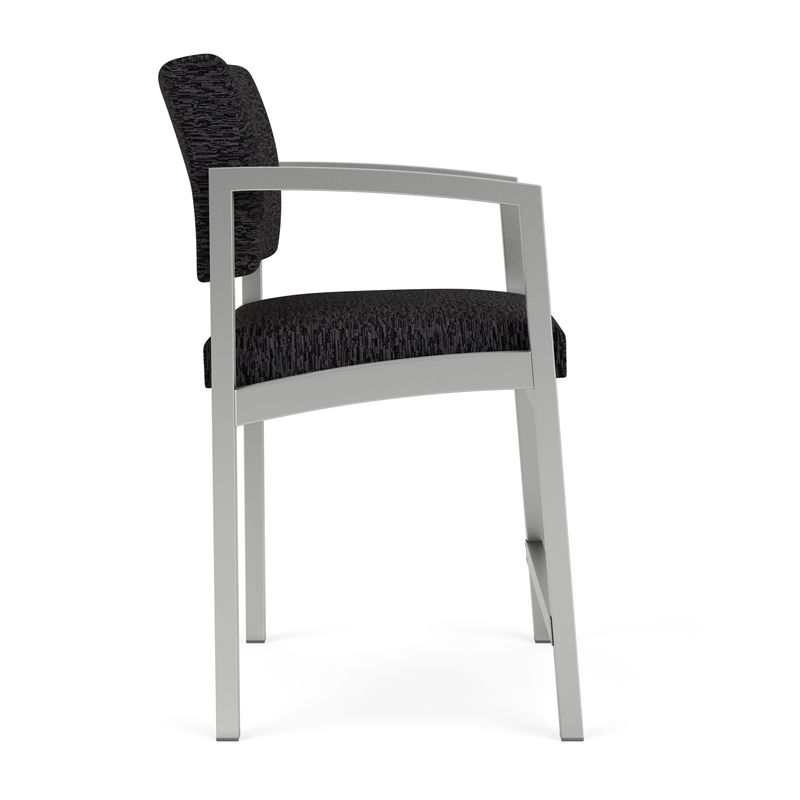 Lesro Industries Steel Waiting Reception Hip Chair Steel Frame in Black