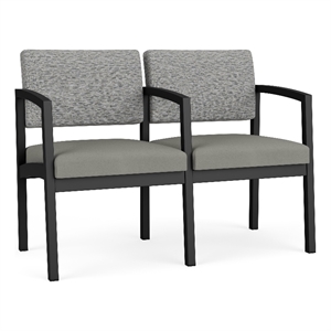 Lesro Industries Steel Waiting Reception 2 Seat Tandem Seating in Gray