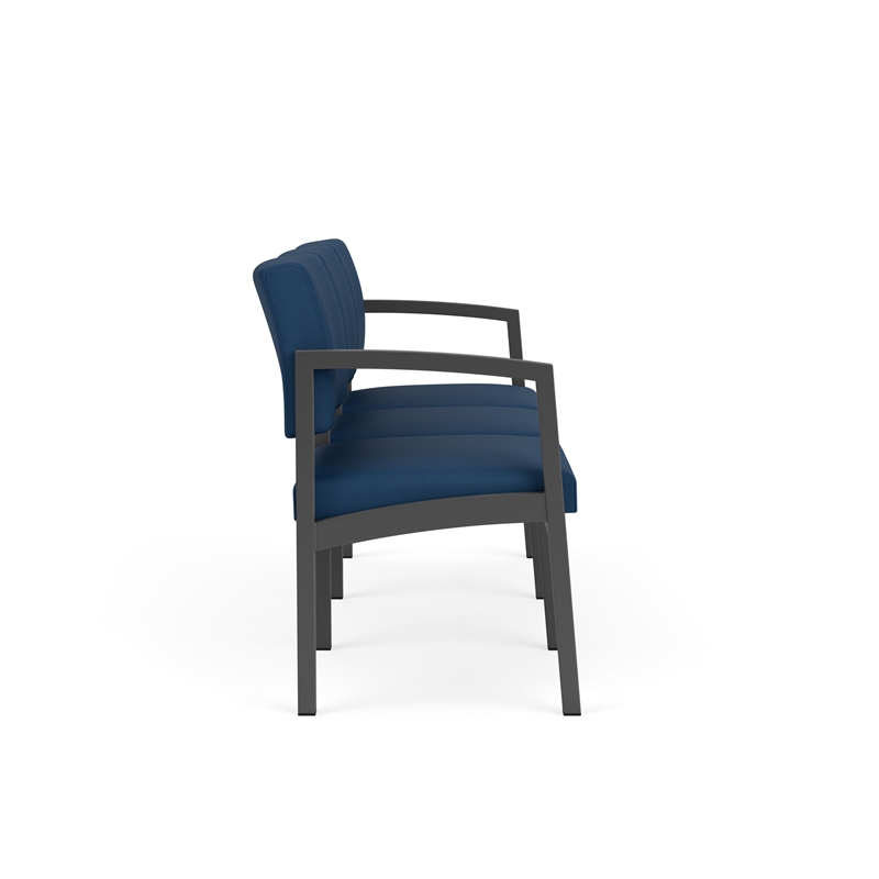 Lesro Industries Steel Waiting Reception 3 Seat Sofa Steel Frame in Blue