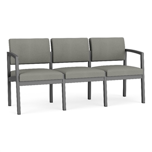 Lesro Industries Steel Waiting Reception 3 Seat Sofa Steel Frame in Gray