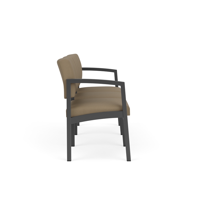 Lesro Industries Steel Waiting Reception 3 Seat Sofa Steel Frame in Brown