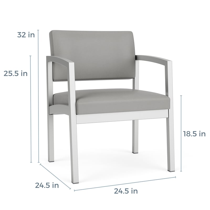 Lesro Industries Steel Waiting Reception Wide Guest Chair in Black