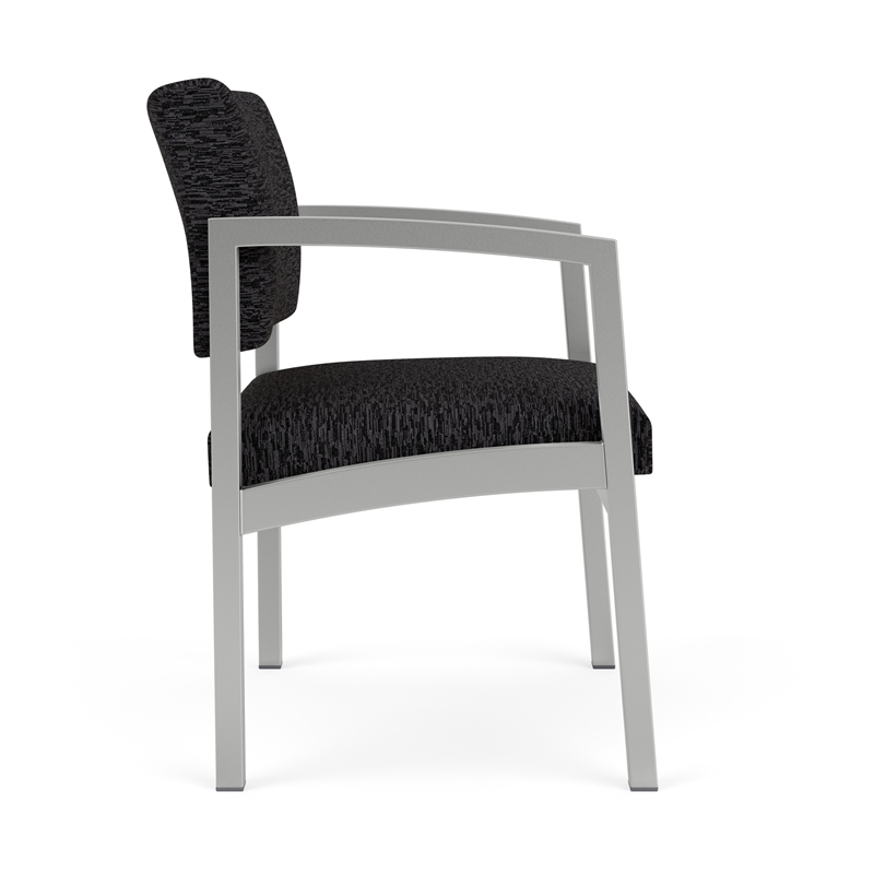 Lesro Industries Steel Waiting Reception Wide Guest Chair in Black