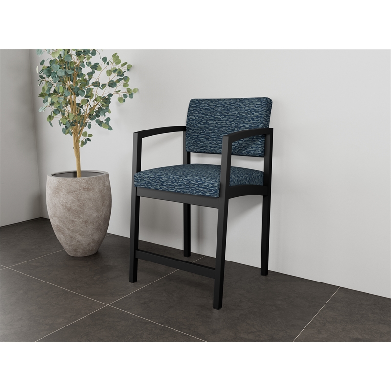 Lesro Industries Steel Waiting Reception Hip Chair Steel Frame in Blue