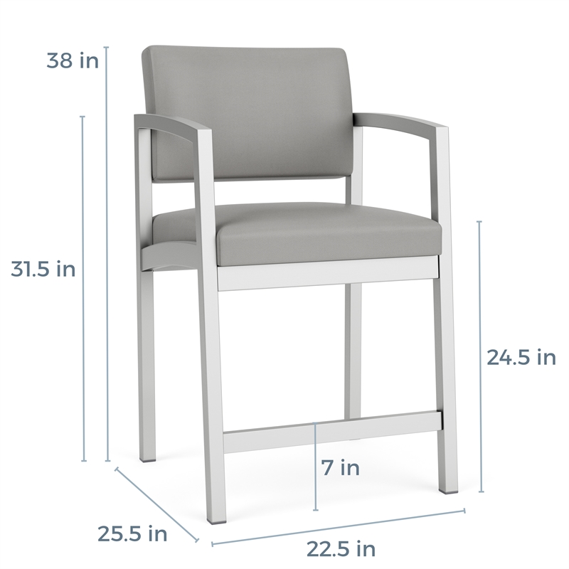 Lesro Industries Steel Waiting Reception Hip Chair Steel Frame in Blue