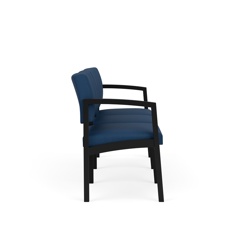 Lesro Industries Steel Waiting Reception 3 Seat Sofa Steel Frame in Blue