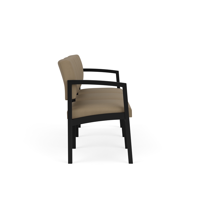 Lesro Industries Steel Waiting Reception 3 Seat Sofa Steel Frame in Brown