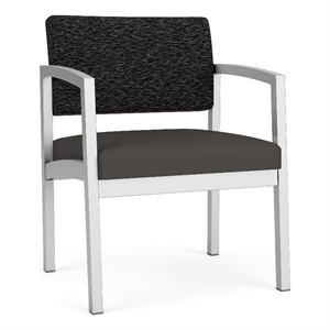 Lesro Industries Steel Waiting Reception Wide Guest Chair in Gray