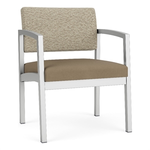 Lesro Industries Steel Waiting Reception Wide Guest Chair in Brown