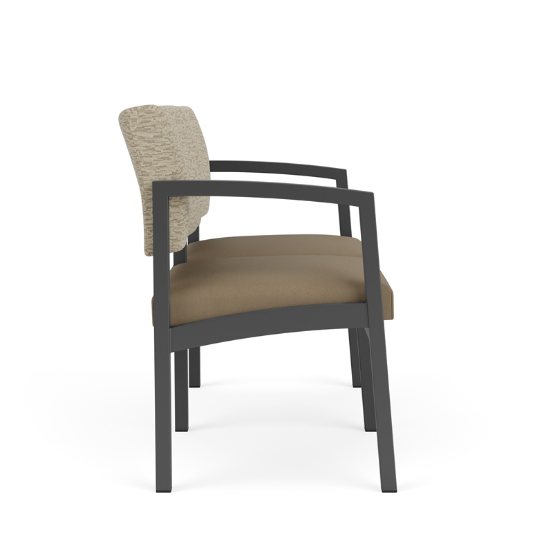 Lesro Industries Steel Waiting Reception 2 Seat Sofa Steel Frame in Brown