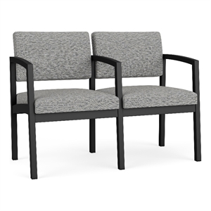 Lesro Industries Steel Waiting Reception 2 Seat Tandem Seating in Black