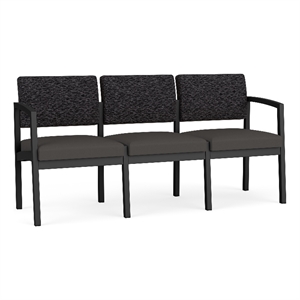 Lesro Industries Steel Waiting Reception 3 Seat Sofa Steel Frame in Gray