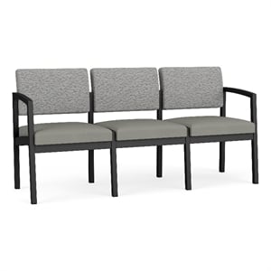 Lesro Industries Steel Waiting Reception 3 Seat Sofa Steel Frame in Gray
