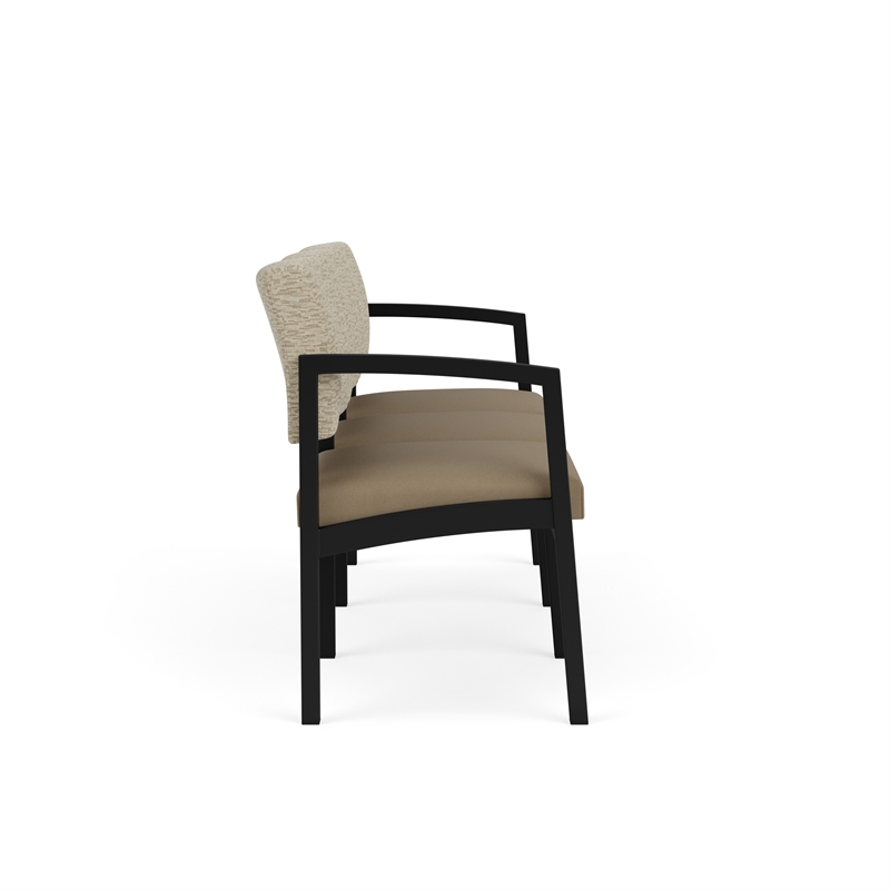 Lesro Industries Steel Waiting Reception 3 Seat Sofa Steel Frame in Brown
