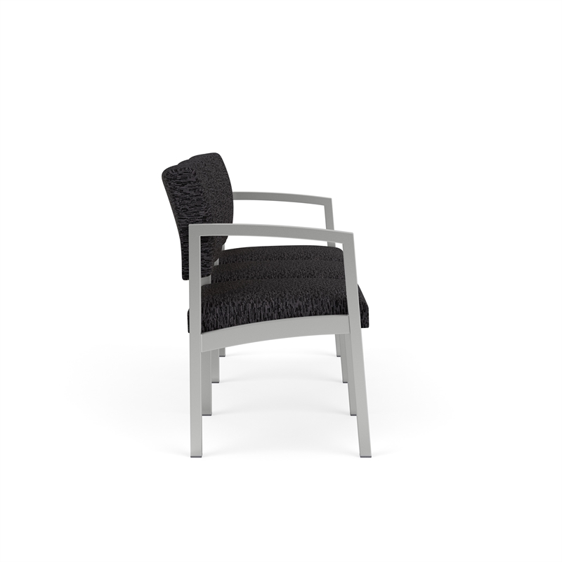 Lesro Industries Steel Waiting Reception 3 Seat Sofa Steel Frame in Black