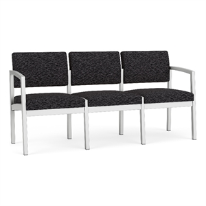 Lesro Industries Steel Waiting Reception 3 Seat Sofa Steel Frame in Black
